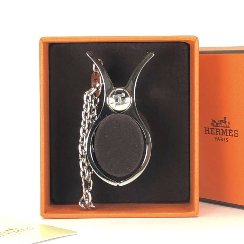 【美品・箱付き】HERMES エルメス／フィルー グローブ ホルダー バッグチャーム／メタル／シルバー