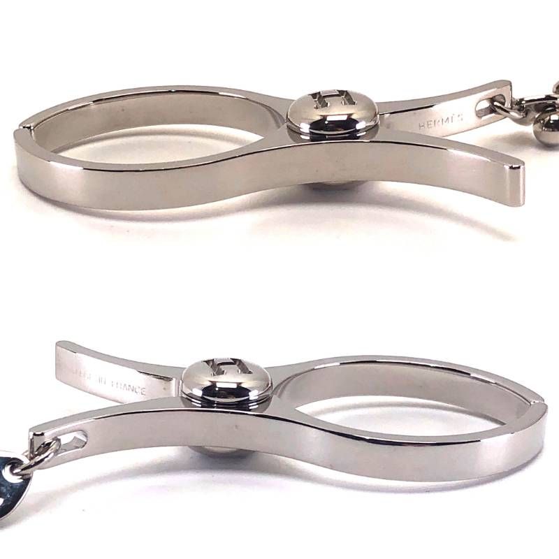 【美品・箱付き】HERMES エルメス／フィルー グローブ ホルダー バッグチャーム／メタル／シルバー