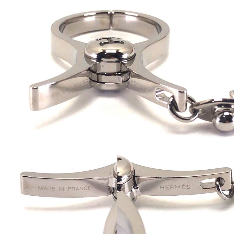 【美品・箱付き】HERMES エルメス／フィルー グローブ ホルダー バッグチャーム／メタル／シルバー