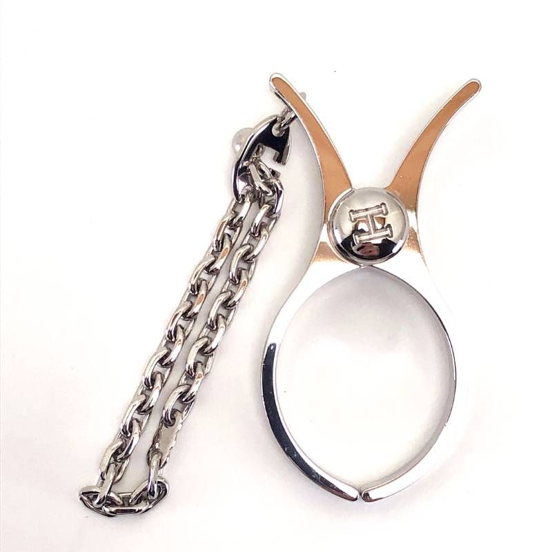 【美品・箱付き】HERMES エルメス／フィルー グローブ ホルダー バッグチャーム／メタル／シルバー