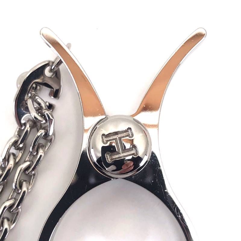 【美品・箱付き】HERMES エルメス／フィルー グローブ ホルダー バッグチャーム／メタル／シルバー