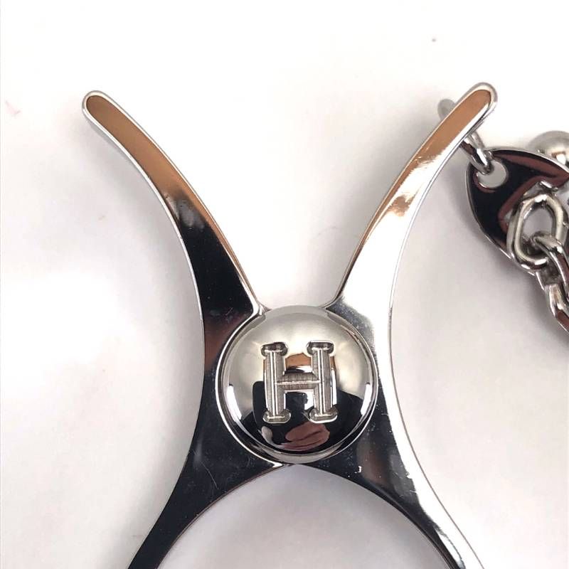 【美品・箱付き】HERMES エルメス／フィルー グローブ ホルダー バッグチャーム／メタル／シルバー