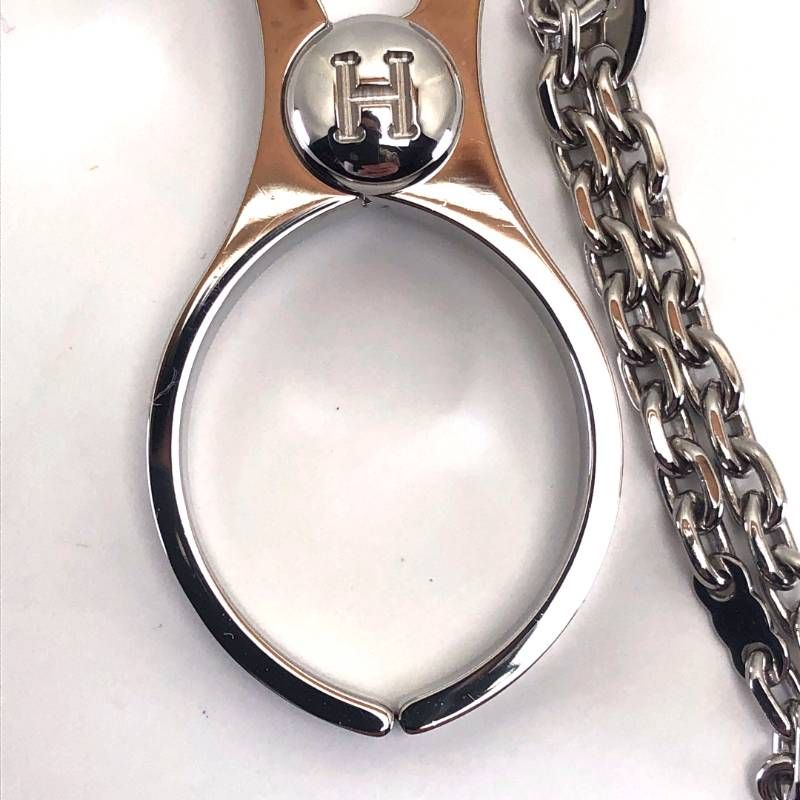 【美品・箱付き】HERMES エルメス／フィルー グローブ ホルダー バッグチャーム／メタル／シルバー