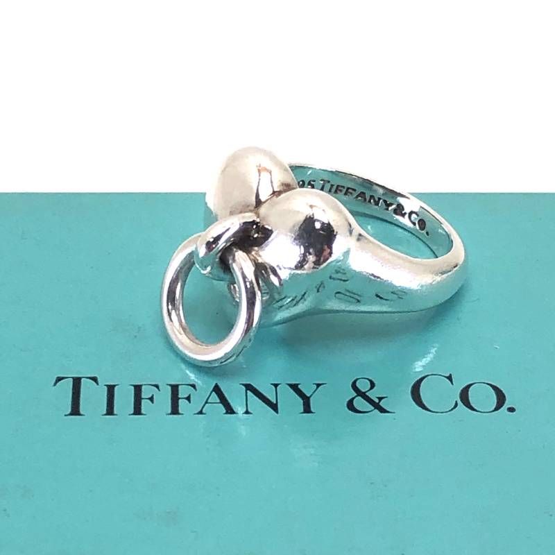 【美品・箱・保管袋付き】Tiffany ティファニードアノッカー ハート リング／約8号／SV925／シルバー