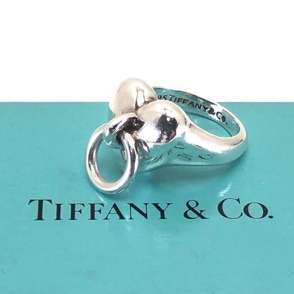 【美品・箱・保管袋付き】Tiffany ティファニードアノッカー ハート リング／約8号／SV925／シルバー