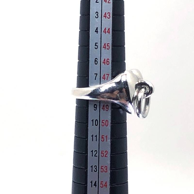 【美品・箱・保管袋付き】Tiffany ティファニードアノッカー ハート リング／約8号／SV925／シルバー