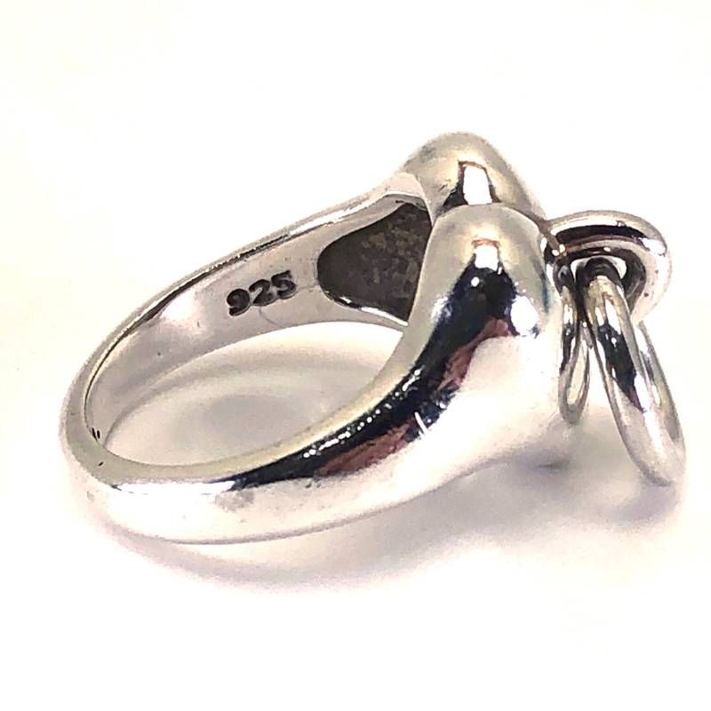 【美品・箱・保管袋付き】Tiffany ティファニードアノッカー ハート リング／約8号／SV925／シルバー