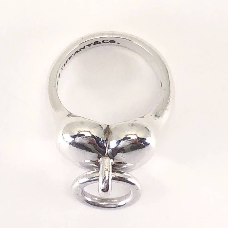 【美品・箱・保管袋付き】Tiffany ティファニードアノッカー ハート リング／約8号／SV925／シルバー