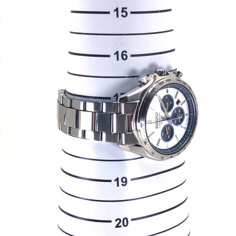 【美品・電池交換済み・箱付き】SEIKO セイコー／セレクションクロノグラフ V175-0FA0／ソーラークォーツ／ステンレス／シルバー・ブルー