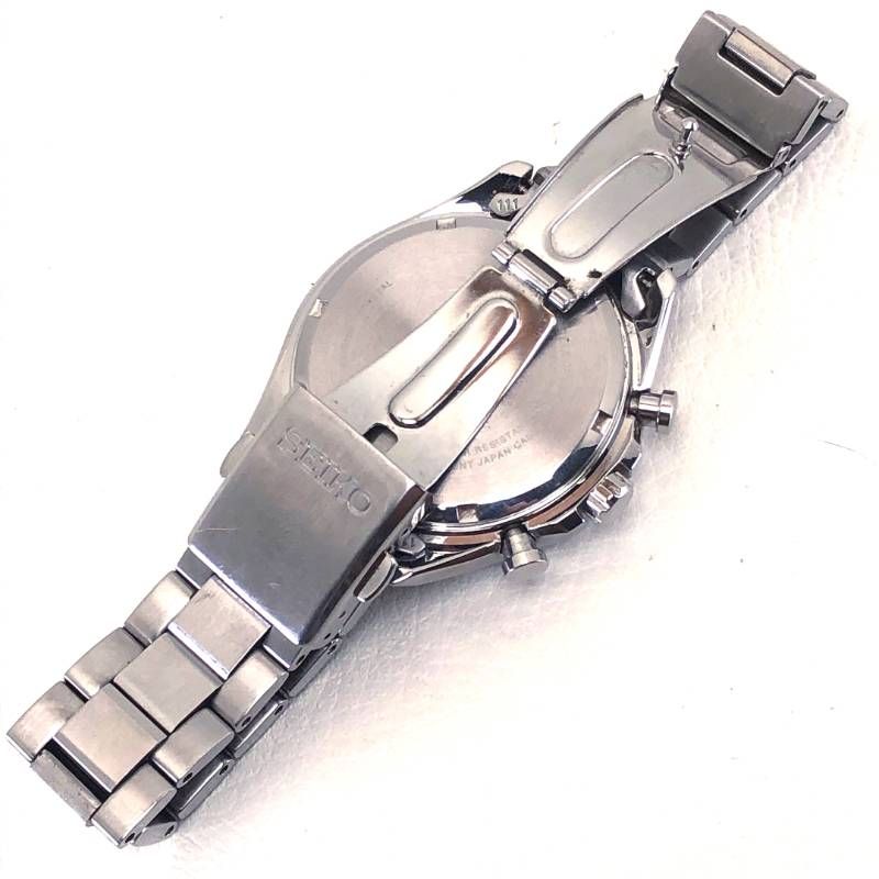 【美品・電池交換済み・箱付き】SEIKO セイコー／セレクションクロノグラフ V175-0FA0／ソーラークォーツ／ステンレス／シルバー・ブルー