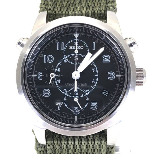 【新品ベルト交換】SEIKO セイコー／SUS 7T27-7A40 ／クォーツ／ステンレス／シルバー・ブラック・カーキ
