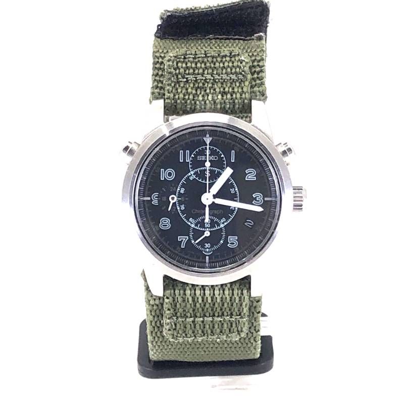 【新品ベルト交換】SEIKO セイコー／SUS 7T27-7A40 ／クォーツ／ステンレス／シルバー・ブラック・カーキ