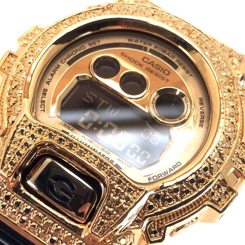 【美品・新品カスタムベゼル装着】CASIO カシオ／G-SHOCK CD-X6900FB／クォーツ／樹脂／ゴールド・ブラック