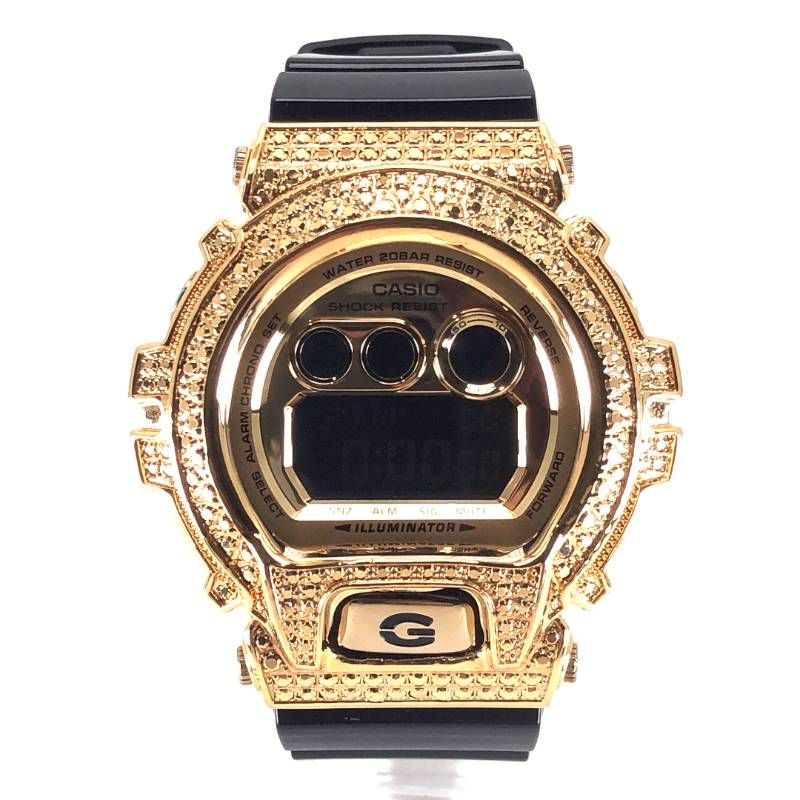 【美品・新品カスタムベゼル装着】CASIO カシオ／G-SHOCK CD-X6900FB／クォーツ／樹脂／ゴールド・ブラック