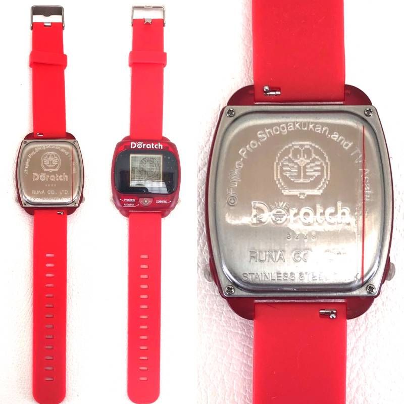 【美品・箱・取説付き・電池交換・ベルト交換】Doratch ドラッチ／腕時計／クォーツ／プラスチック・ラバー／レッド