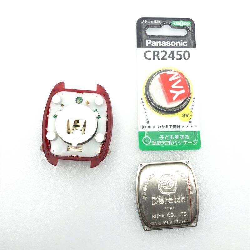 【美品・箱・取説付き・電池交換・ベルト交換】Doratch ドラッチ／腕時計／クォーツ／プラスチック・ラバー／レッド