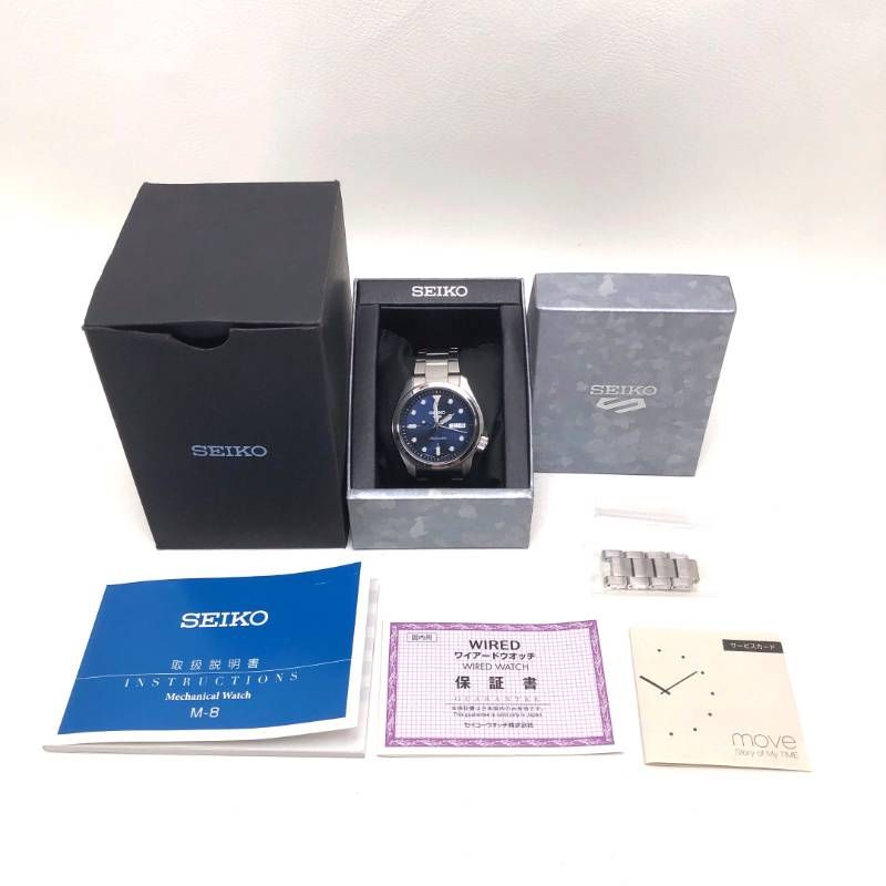 【箱・取説付き】SEIKO セイコー／セイコー5スポーツ SBSA043 4R36-08L0／自動巻き／ステンレス／シルバー・ダークブルー