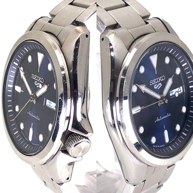 【箱・取説付き】SEIKO セイコー／セイコー5スポーツ SBSA043 4R36-08L0／自動巻き／ステンレス／シルバー・ダークブルー
