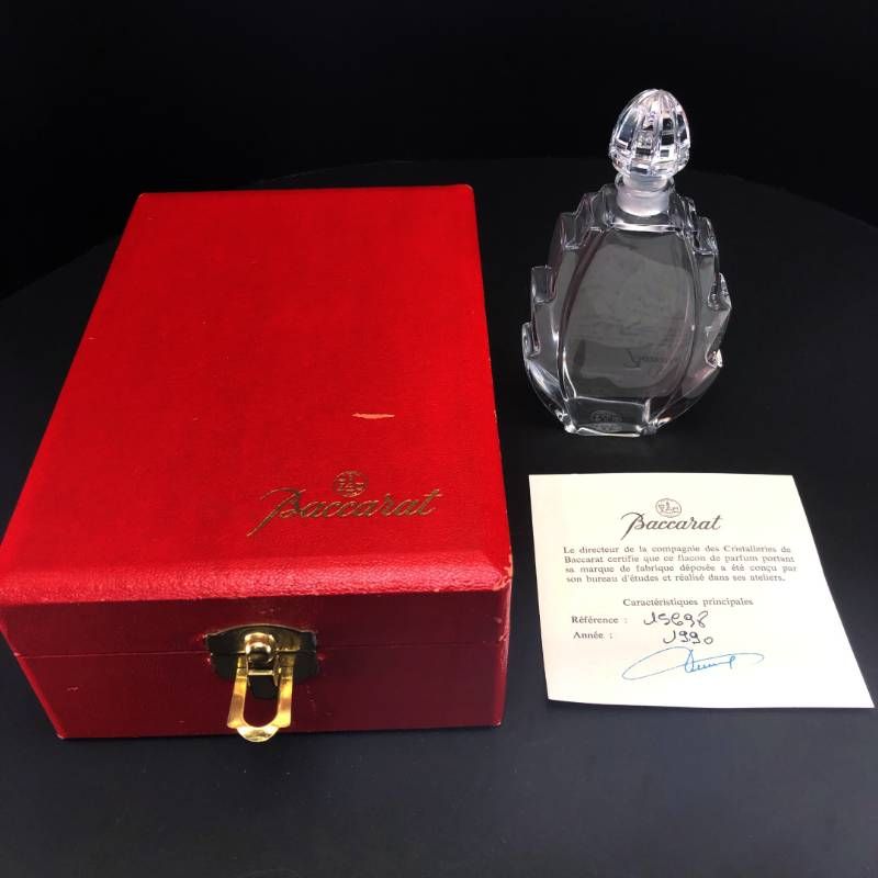 【ヴィンテージ・希少・美品・ケース付き】Baccarat オールドバカラ／パヒュームボトル 香水瓶／クリスタルグラス／クリア／BC646