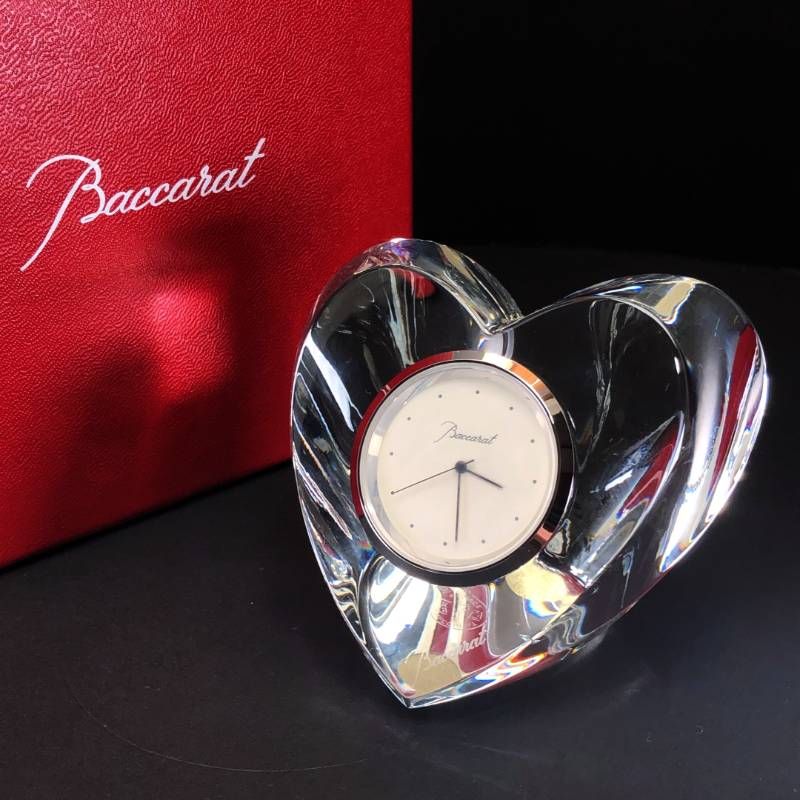 電池交換済み・箱付き】Baccarat バカラ／クォーツ式 置き時計
