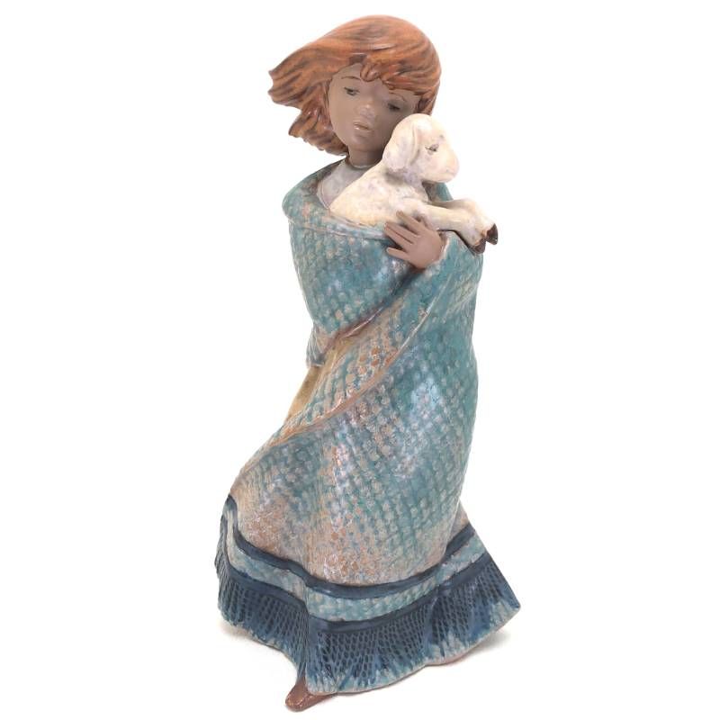 【美品】LLADRO リヤドロ／少女と羊 やっと会えた仔羊／2164／陶器／マルチカラー