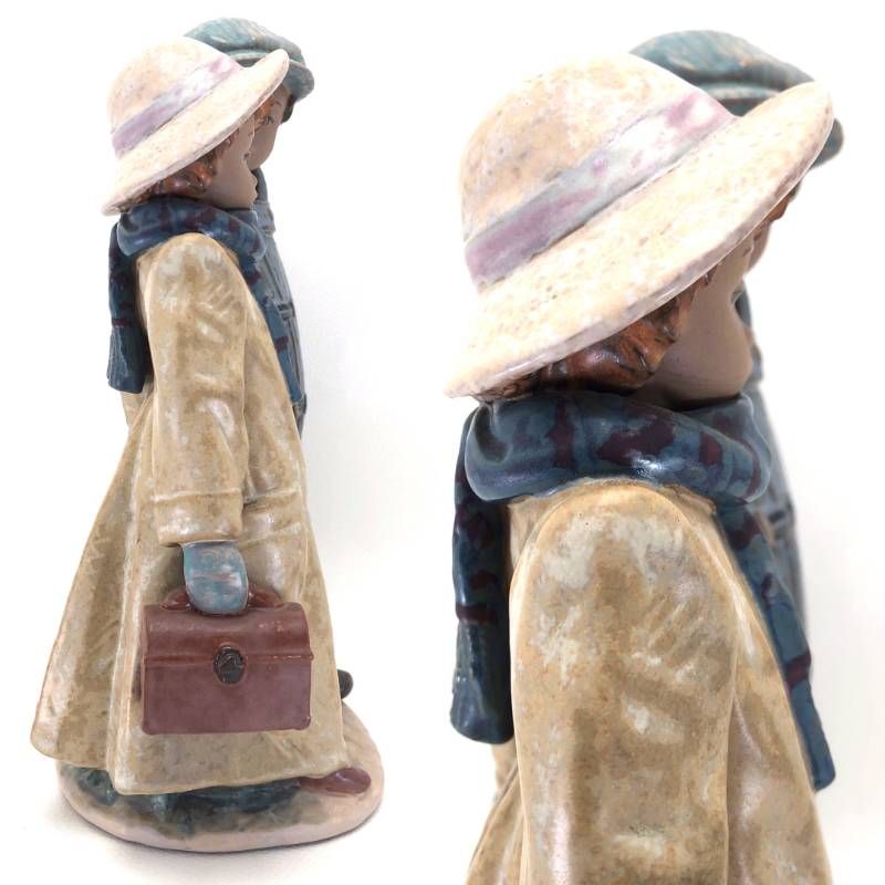 【美品】LLADRO リヤドロ／寒い日の登校／2242／陶器／マルチカラー