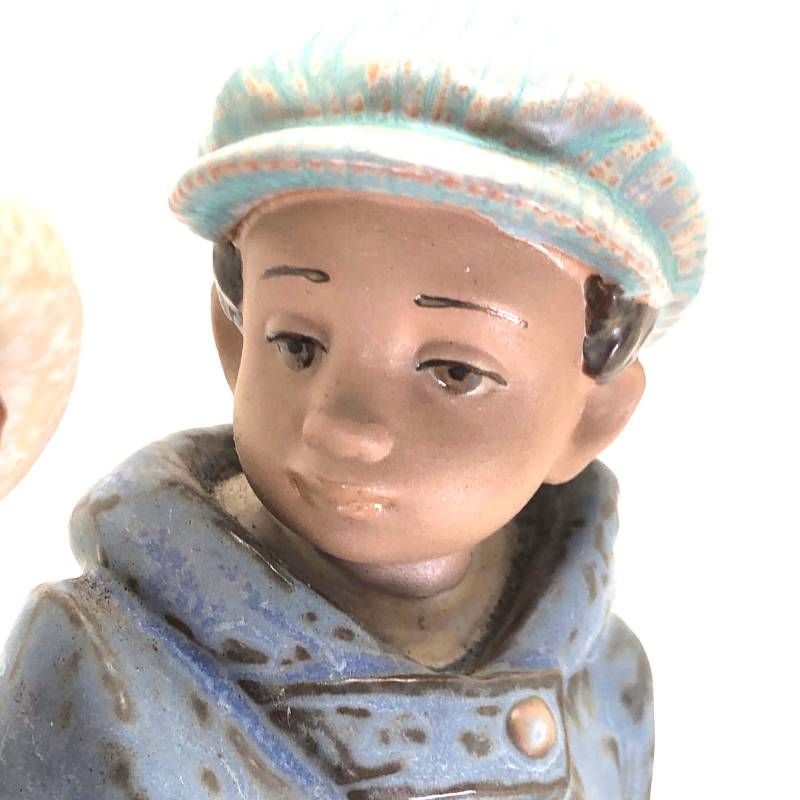 【美品】LLADRO リヤドロ／寒い日の登校／2242／陶器／マルチカラー