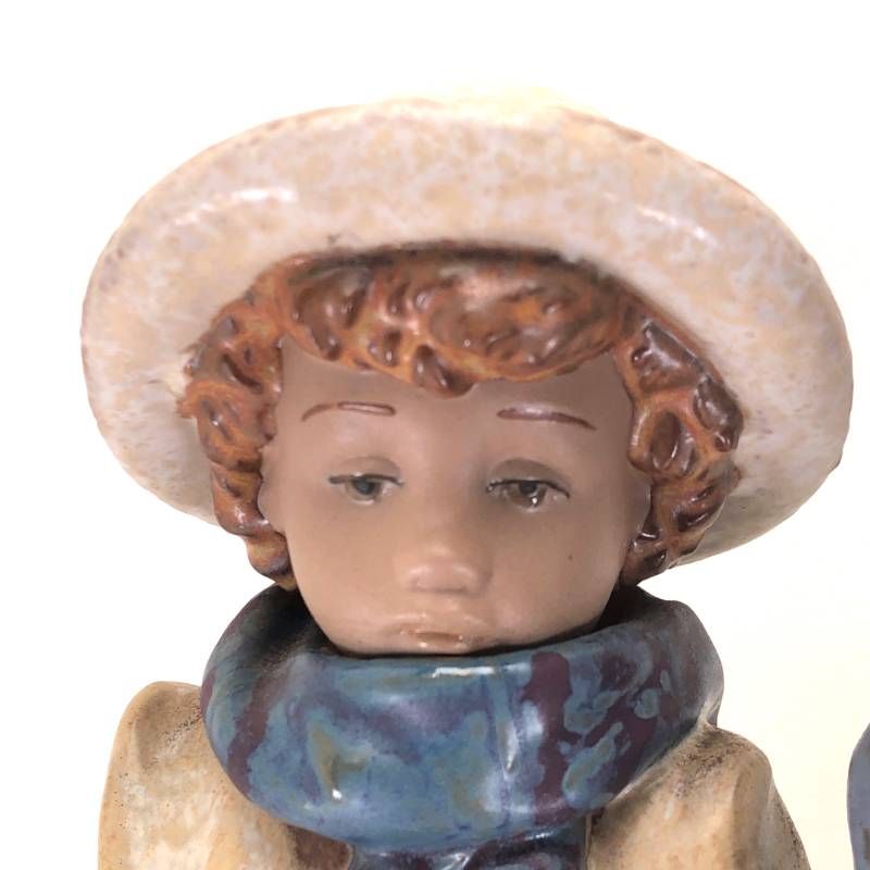 【美品】LLADRO リヤドロ／寒い日の登校／2242／陶器／マルチカラー