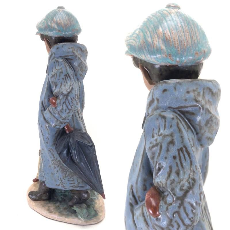 【美品】LLADRO リヤドロ／寒い日の登校／2242／陶器／マルチカラー