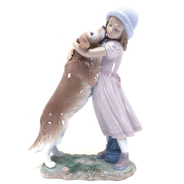【美品】LLADRO リヤドロ／少女と犬 待ってたよ！／6903／陶器／マルチカラー