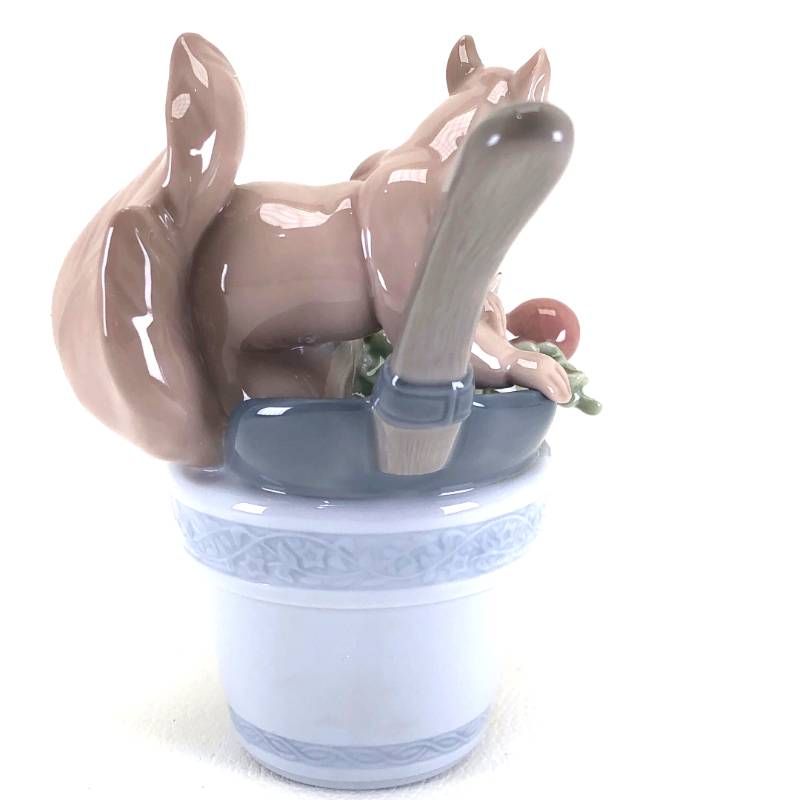 【希少・美品】LLADRO リヤドロ／お庭で リスとカタツムリ／8026／陶器／マルチカラー