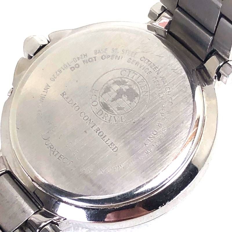 【美品】CITIZEN シチズン／XC クロスシー エコドライブ レディース H240-T018220／ソーラークォーツ／ステンレス／シルバー・ブラック