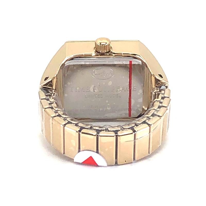 【美品・数量限定】STAR JEWELRY スタージュエリー／TIME FOR PEACE リングウォッチ／12号／自動巻／ステンレス・YGコーティング／グリーン・ゴールド