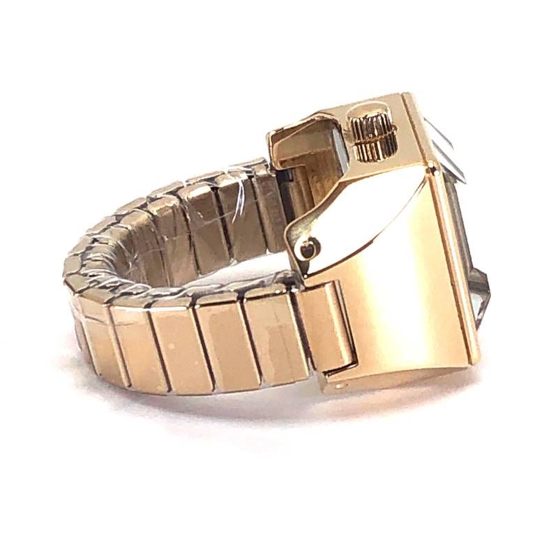 【美品・数量限定】STAR JEWELRY スタージュエリー／TIME FOR PEACE リングウォッチ／12号／自動巻／ステンレス・YGコーティング／グリーン・ゴールド
