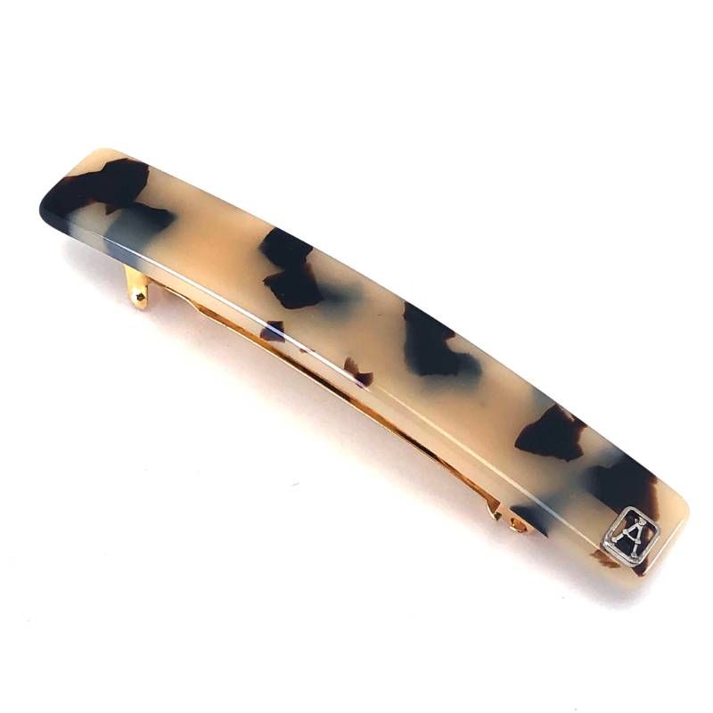 【美品】ALEXANDRE DE PARIS アレクサンドルドゥパリ／バレッタ AA6-735 ALBIN BASIC CLASSIQUES ベーシック／アセテート／ブラウン・ベージュ