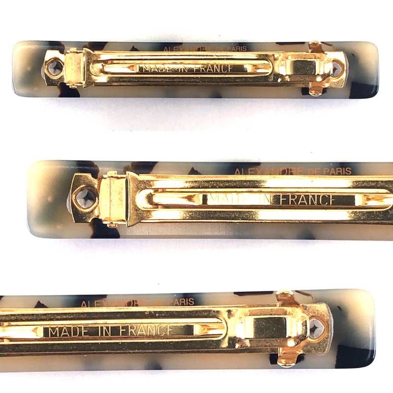 【美品】ALEXANDRE DE PARIS アレクサンドルドゥパリ／バレッタ AA6-735 ALBIN BASIC CLASSIQUES ベーシック／アセテート／ブラウン・ベージュ