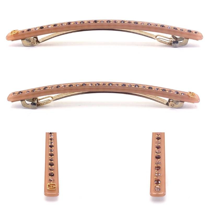 【美品】ALEXANDRE DE PARIS アレクサンドルドゥパリ／バレッタ Barrette TIMELESS Classique AA10-1787-54／アセテート／ピンク