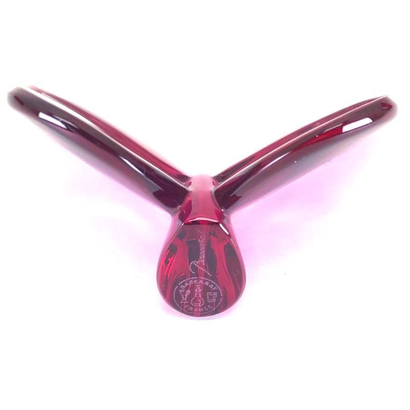 【美品・箱付き】Baccarat バカラ／ラッキーバタフライ クリスタル ピオニー／クリスタルグラス／パープル／BC666