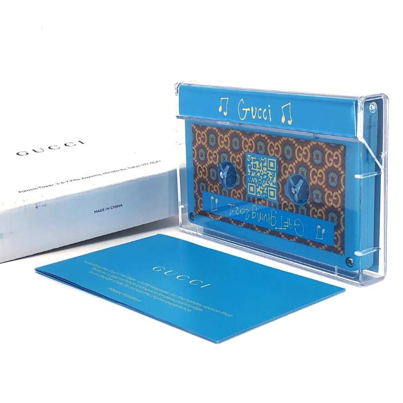 【新品】GUCCI グッチ／非売品／創設100周年記念 カセットテープ型 USB／ブルー