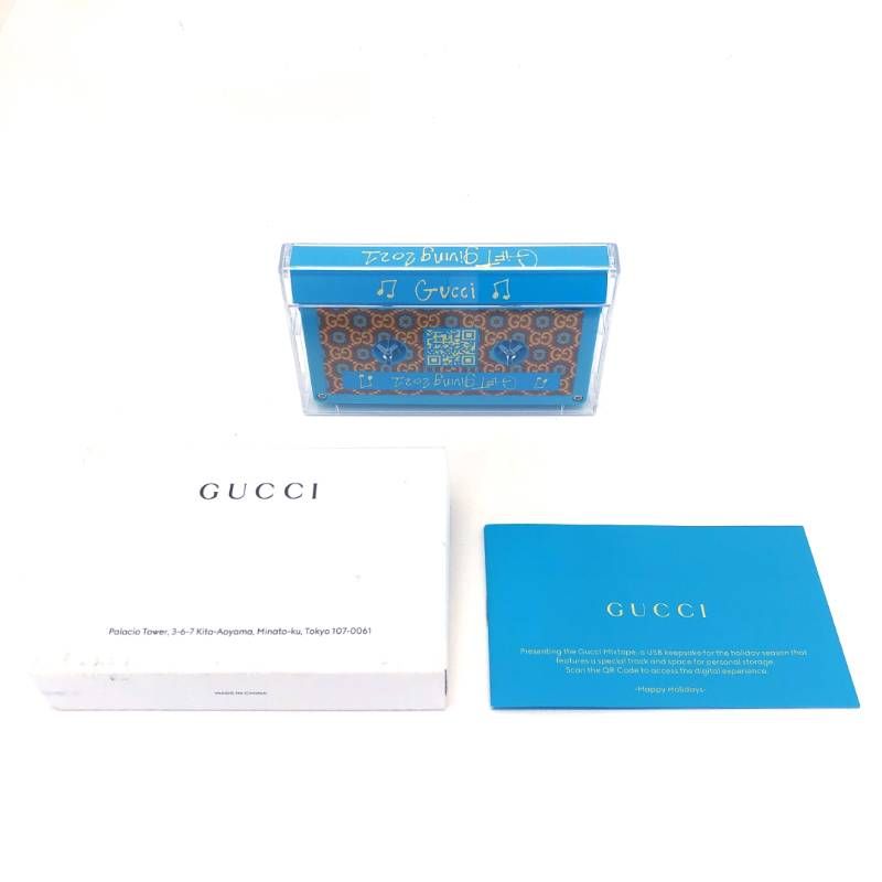 【新品】GUCCI グッチ／非売品／創設100周年記念 カセットテープ型 USB／ブルー
