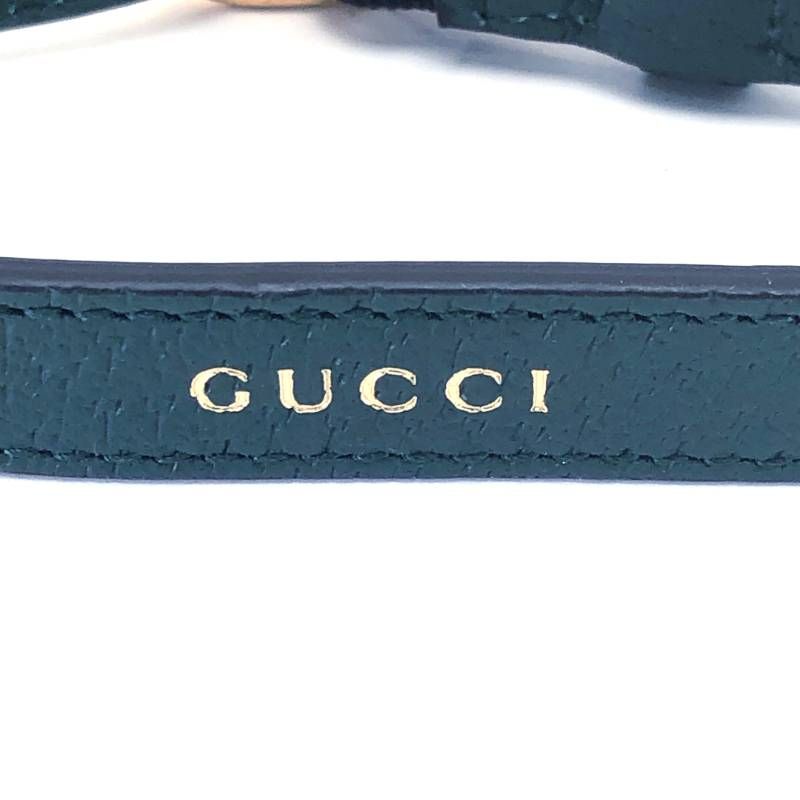 【美品】GUCCI グッチ／バンブー ハンドル用 レザーベルト／レザー／グリーン・ゴールド