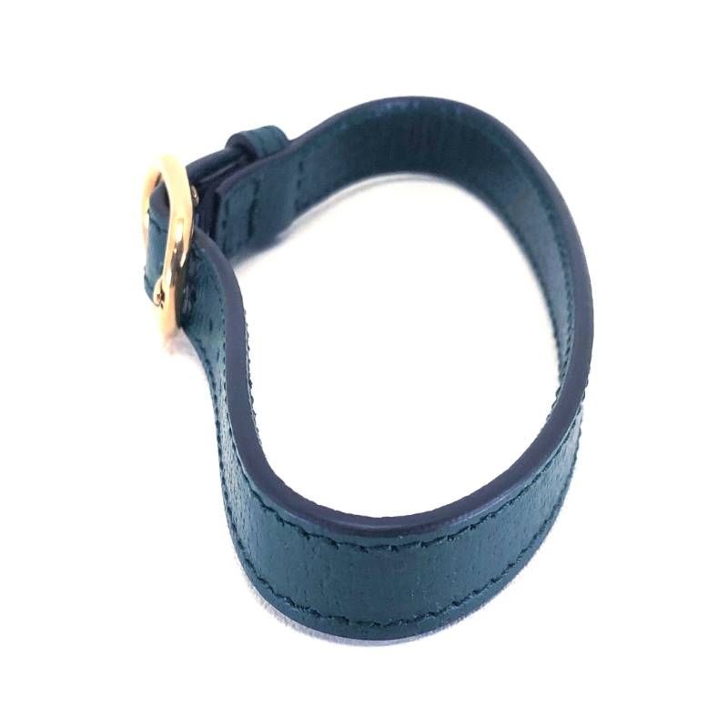 【美品】GUCCI グッチ／バンブー ハンドル用 レザーベルト・クリーニング用クロス／レザー・レーヨン／グリーン・ゴールド／ホワイト