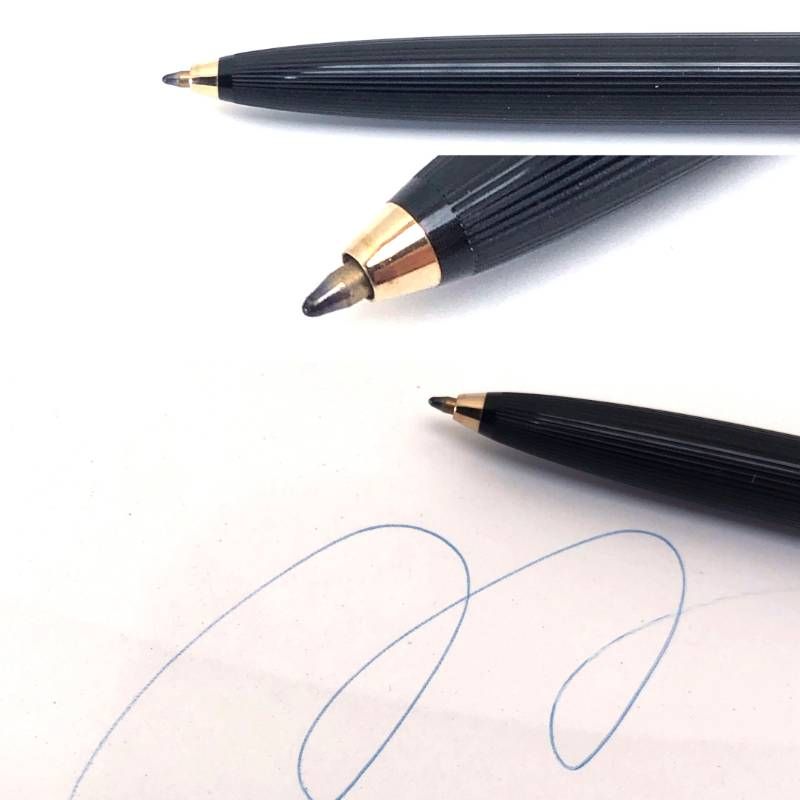 【1970年代 ヴィンテージ・美品・ハードケース付き】MONTBLANC モンブラン／万年筆 124（ペン先K750）・ボールペン 184（青）・替芯（黒）セット／ブラック・ゴールド