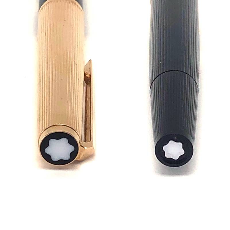 【1970年代 ヴィンテージ・美品・ハードケース付き】MONTBLANC モンブラン／万年筆 124（ペン先K750）・ボールペン 184（青）・替芯（黒）セット／ブラック・ゴールド