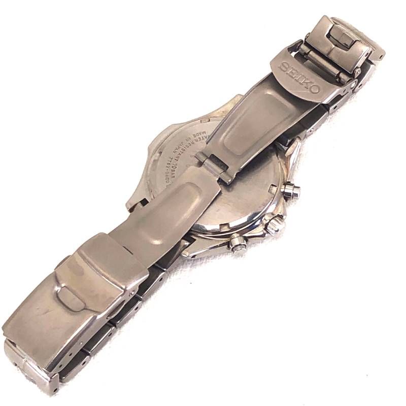 【訳あり・売り切り・電池交換済み・箱・コマ付き】SEIKO セイコー／プロスペックス 7T62-0AC0／クォーツ／チタン／シルバー・ブラック