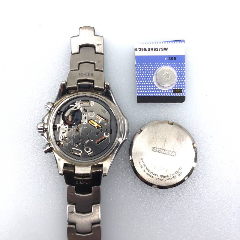 【訳あり・売り切り・電池交換済み・箱・コマ付き】SEIKO セイコー／プロスペックス 7T62-0AC0／クォーツ／チタン／シルバー・ブラック