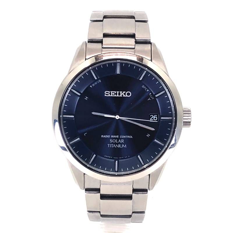 【美品】SEIKO セイコー／スピリット 7B24-0BB0／ソーラークォーツ／チタン／シルバー・ダークブルー