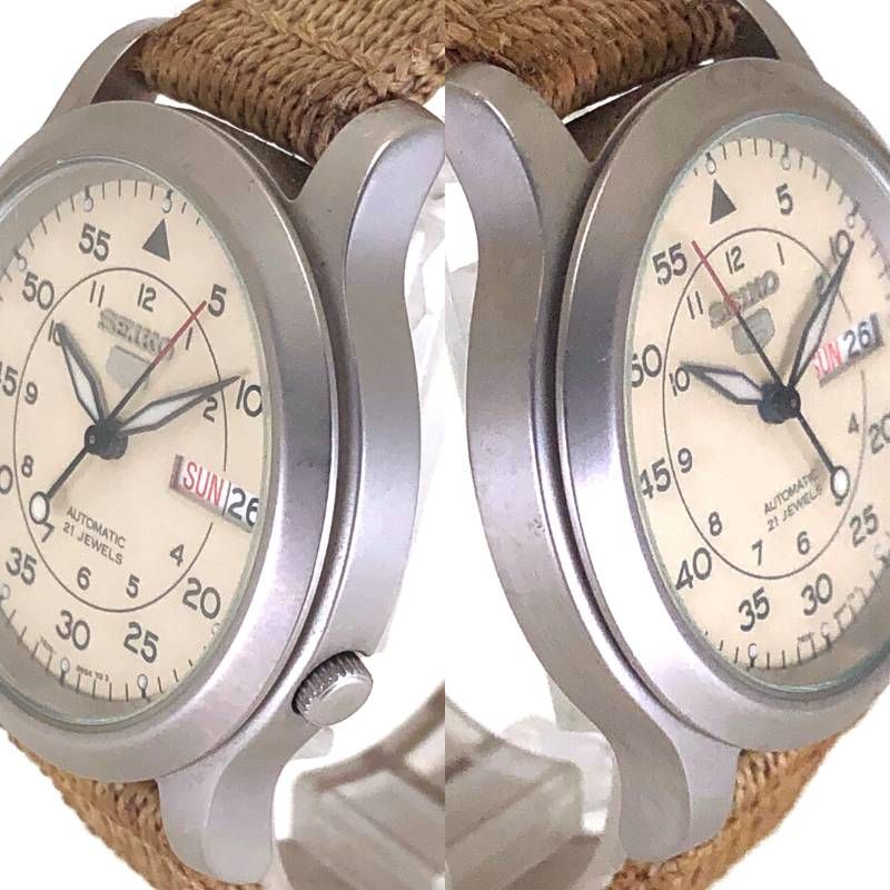 SEIKO セイコー／セイコー5 ミリタリー 7S26-02J0／自動巻／ステンレス／シルバー・ベージュ・カーキ