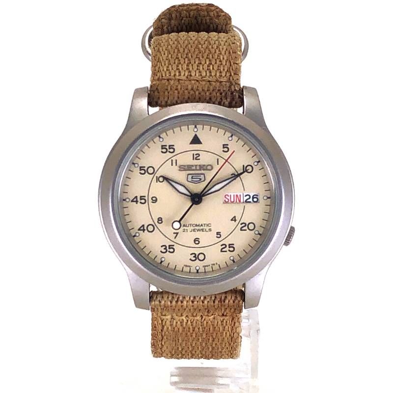 SEIKO セイコー／セイコー5 ミリタリー 7S26-02J0／自動巻／ステンレス／シルバー・ベージュ・カーキ