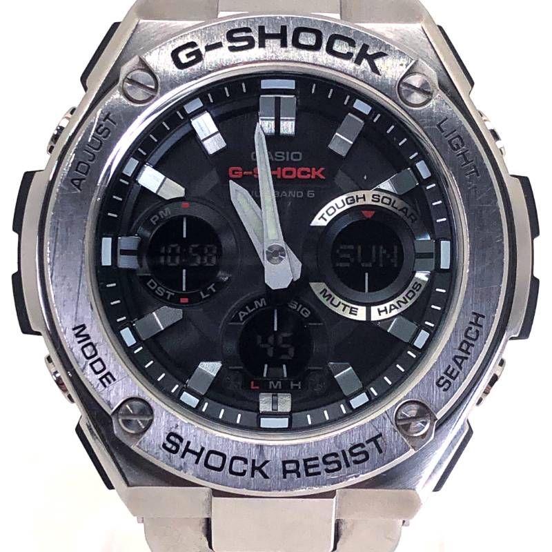 CASIO カシオ／G-SHOCK GST GST-W110D／ソーラークォーツ／ステンレス／シルバー・ブラック